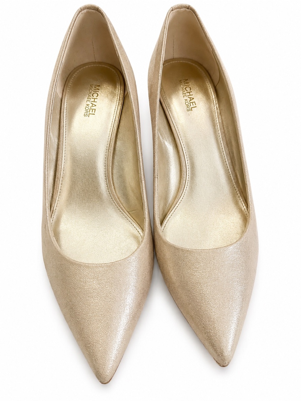 Michael Kors Alina Flex Champagne Metallic Pumps Size 8 NWT